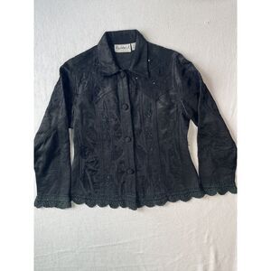Flashback Black Embellished Jacket|vintage Beaded & Embroidered Boho Chic unique